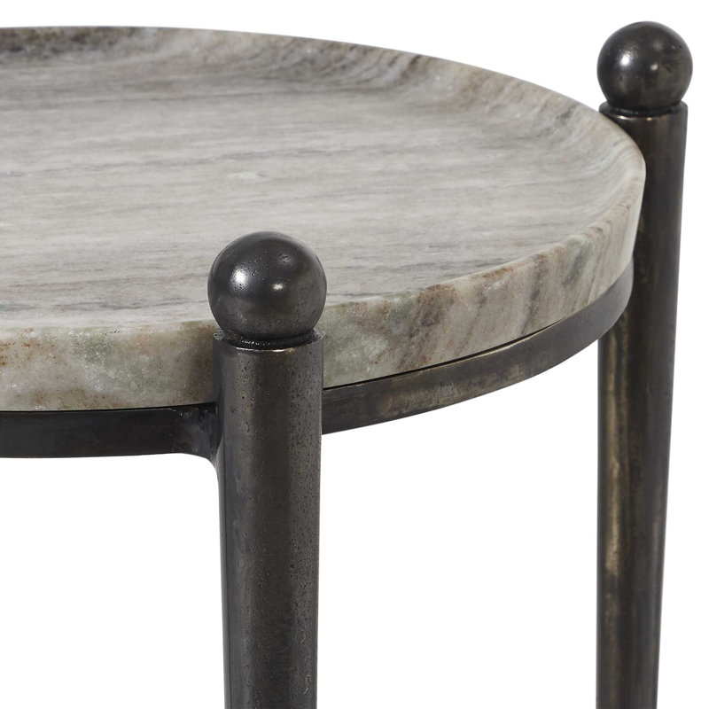  Table d'appoint Nahunta, Dark Bronze/Walnut