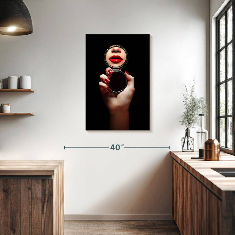 Shuttleworth Mirrored Lips, 36" H x 24" W