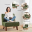 Canapé modulaire rembourré 3 pièces avec base en bois massif et coussins Drayk-1183535217