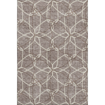 Premium Machine Washable Prisco Taupe Rug