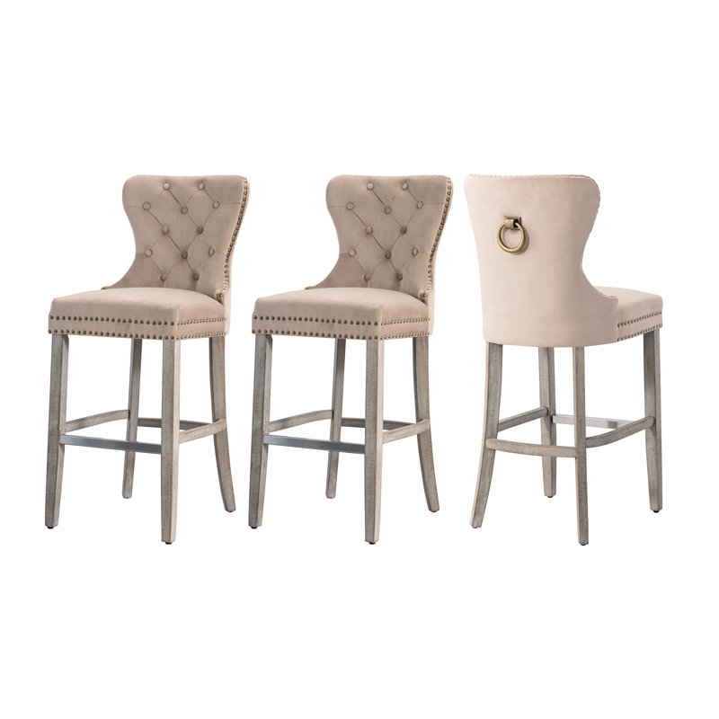 Tabouret de bar et de comptoir Kirsten, Gris, Taupe, Tabouret de bar (siège d'une hauteur de 29 po)
