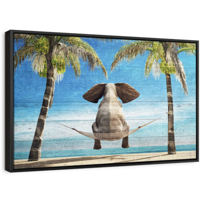 " Wooden Tropical Elephant Wall Art "