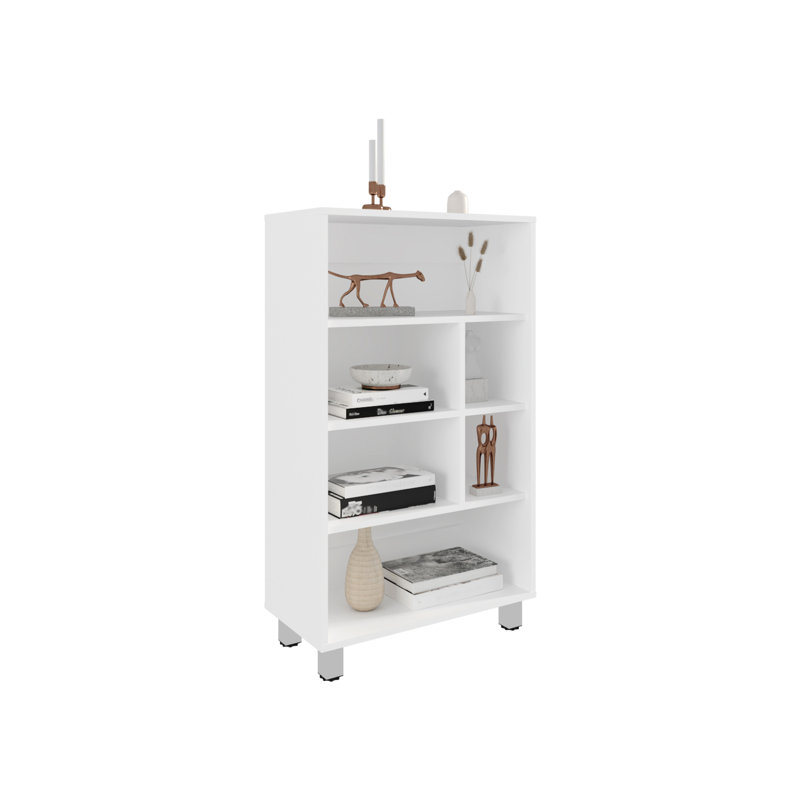 40" Tall Cabinet With 6 , White - Sleek And Functional For Paintbrush Storage 4 Shelves Modern Compact