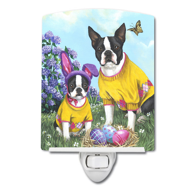 Veilleuse Westie, Boston terrier lapin de Pâques