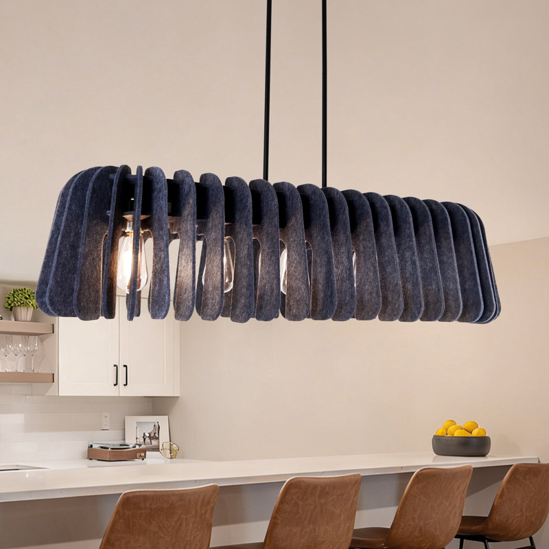 5-light Felt Linear Chandelier Kitchen Island Chandelier Linear Light Fixture For Dining Room