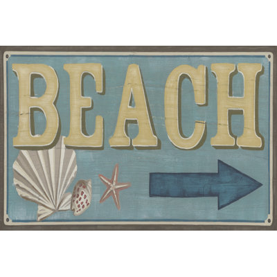 Shoreline Signs III by June Erica Vess - Wrapped Canvas Print