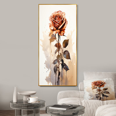 Monochromatic Rose Rosegold Elegance I - Rose Wall Art