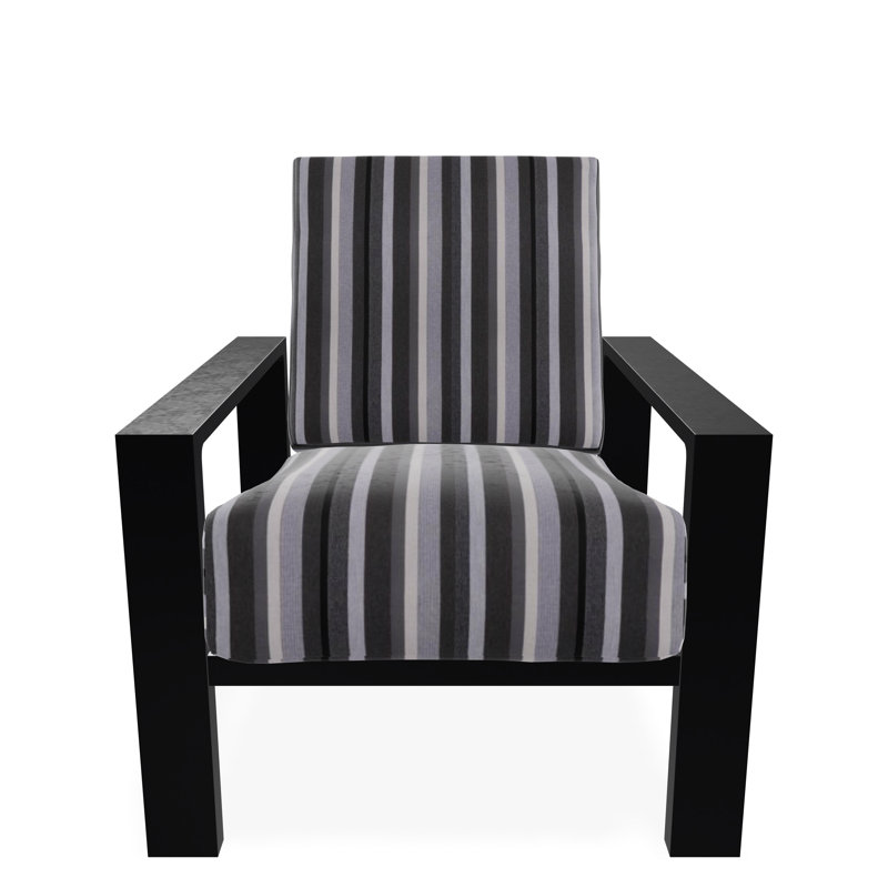 Chaise avec accoudoirs à coussin profond Larssen, Noir, Granit sensoriel