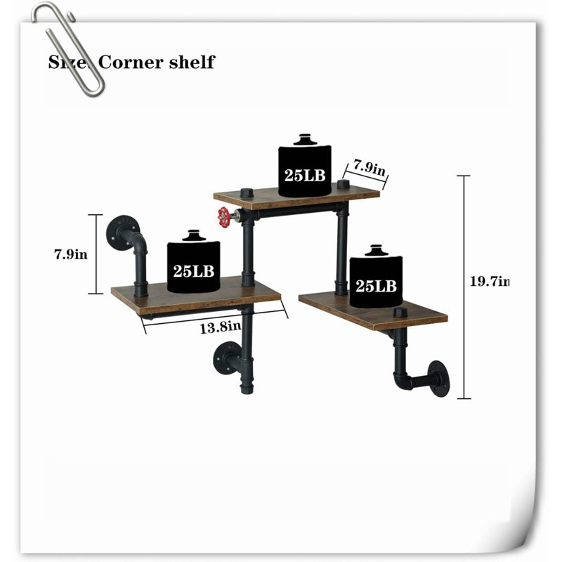 Jinette 5 Piece Wood Floating Shelf