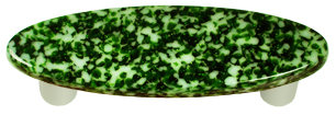 Poignée barre 3 po Granite, Aluminium, Vert métallique clair / blanc
