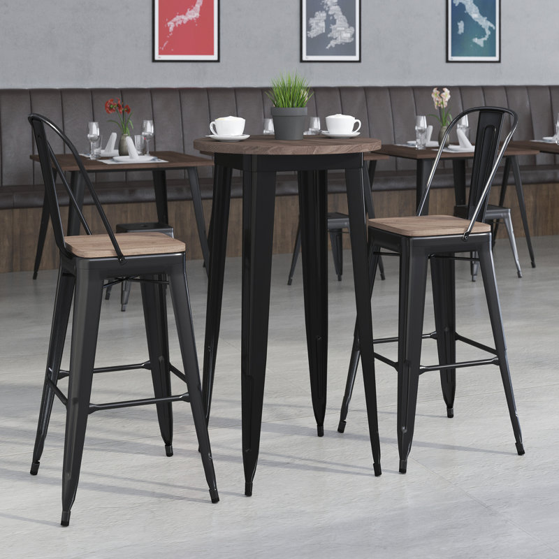 Chaises de restaurant modernes en métal à dossier en X (ensemble de 2) (ensemble de 2), Noir