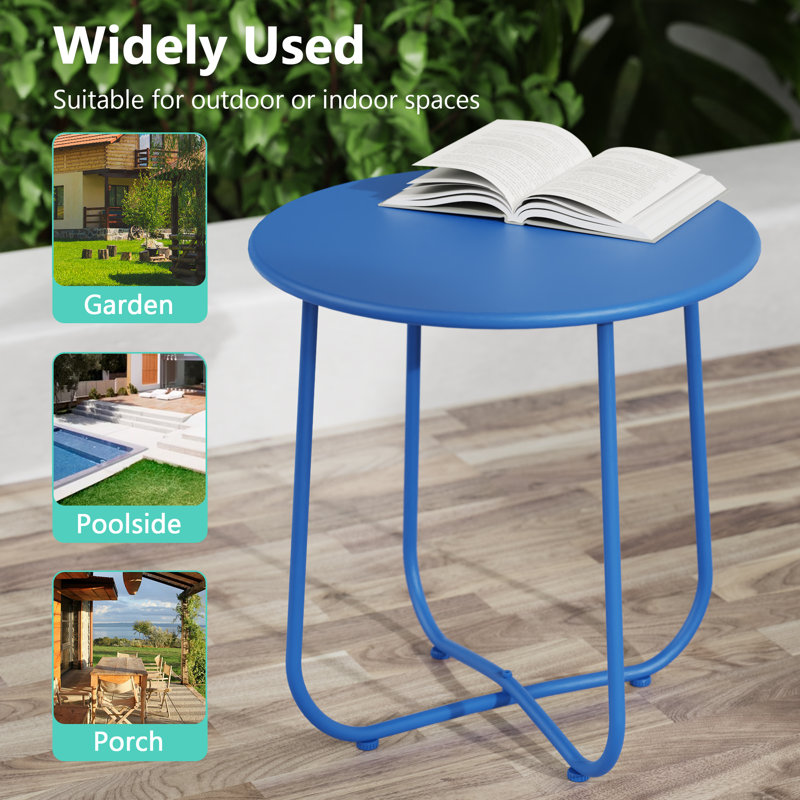 Table ronde ronde avec pieds en acier, Marine
