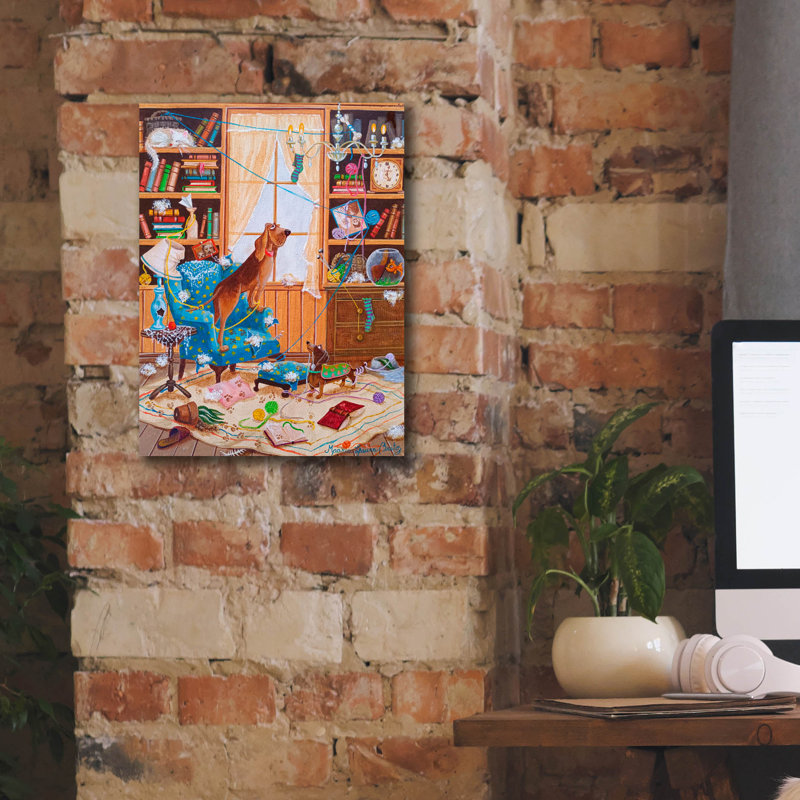 «Ils sont arrivant» par Maria Laura Bratoz, art mural sur toile, 12 po x 16 po, H 16 po x l 12 po