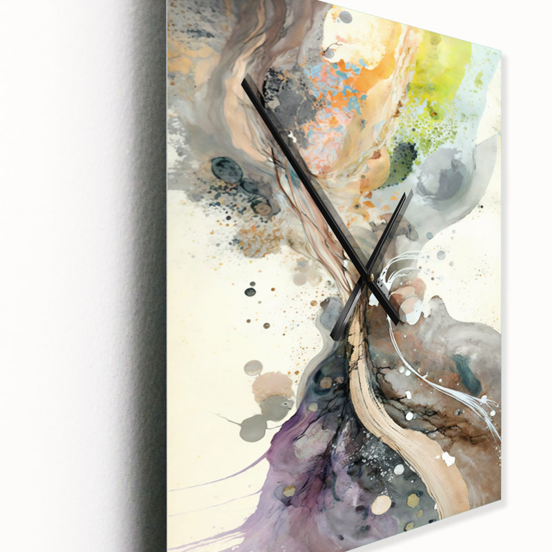 Horloge murale surdimensionnée à formes grises, H 40 po x l 30 po x P 1 po