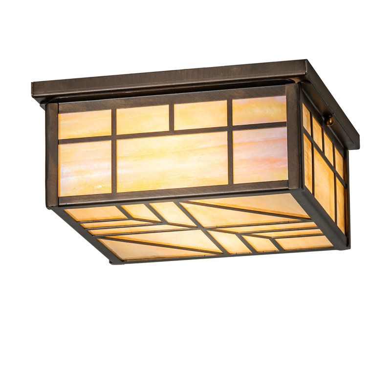 2 - Light Flush Mount, Antique Copper