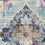 5' Blue and Grey Oriental Distressed Round Rug