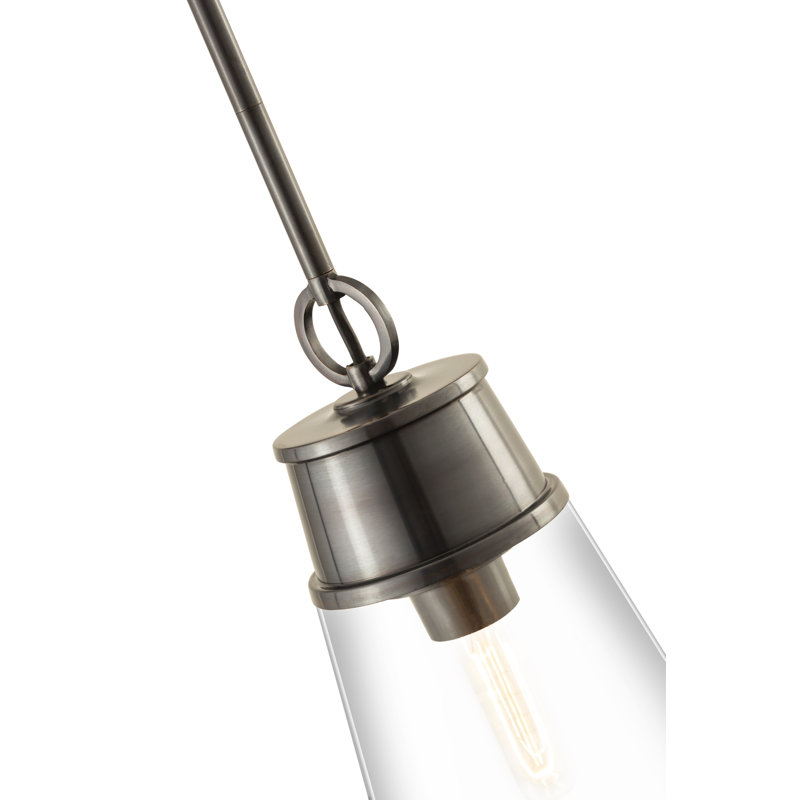 Luminaire suspendu conique à 1 lumière Bertina, Bronze plaqué, H 96,25 po x l 7,5 po x P 7,5 po