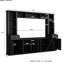 Grande console pour téléviseur de 75 po, noir, avec tablettes réglables et espace de rangement multimédia spacieux-1494604718