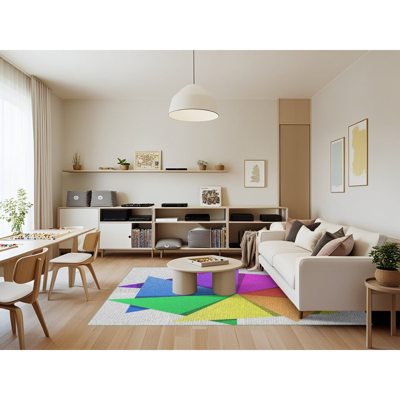 Mauve Tapis décoratif, Rectangle 7 pi x 9 pi