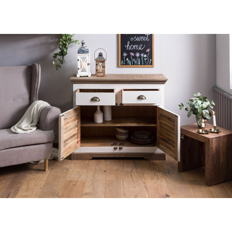 Toulouse 107cm Solid Wood Sideboard, Lacquered White
