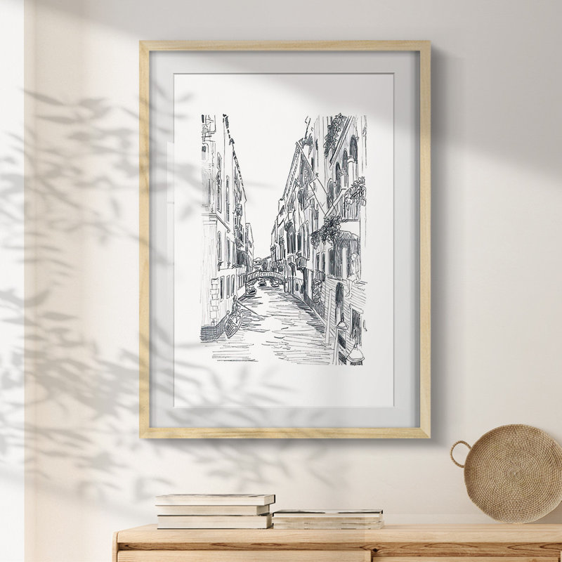 Esquisse de canal I - impression encadrée, Naturel, H 25,5 po x l 17,5 po
