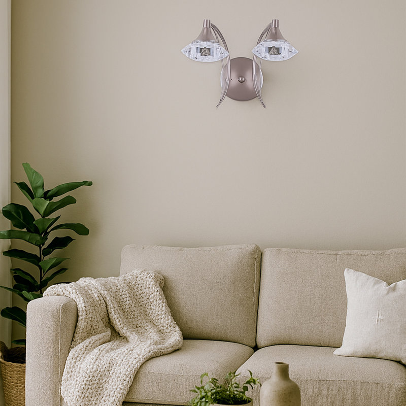 Rivale Stainless Steel Armed Sconce, Satin Nickel