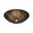 Artistic Feather Pattern Amber Tempered Glass Vessel Sink With Pop-Up Drain