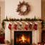 Couronne de Noël 18 pouces, décoration artificielle de baies givrées rouges, couronnes décoratives d'intérieur et d'extérieur