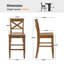 Tabouret de bar à hauteur de comptoir en bois massif-1020965952