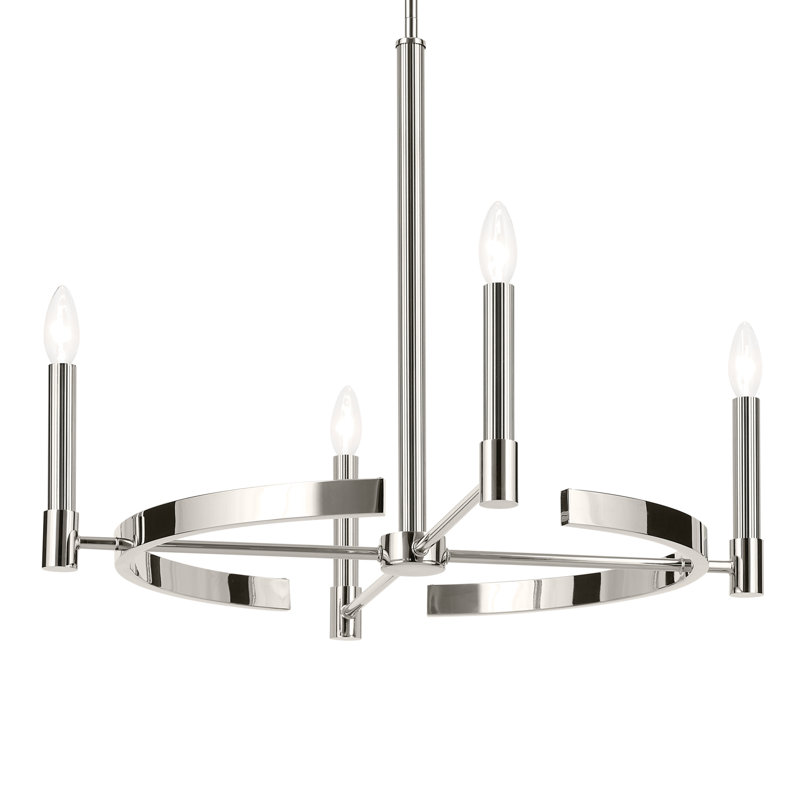 Lustre 4 lumières 20,25 po, Nickel poli