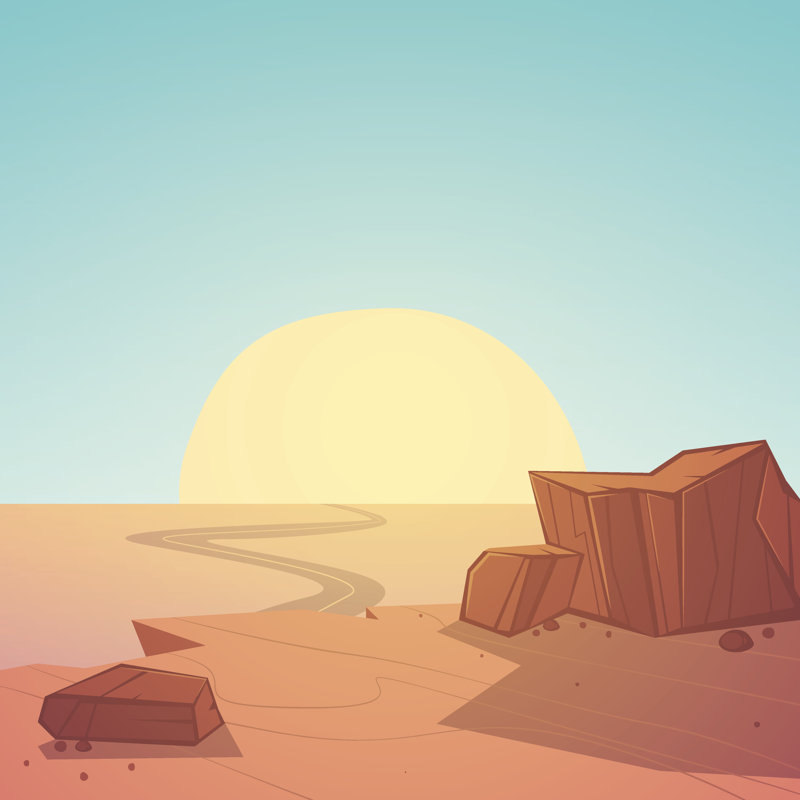 Desert Road - Wrapped Canvas Print, 51cm H x 51cm W