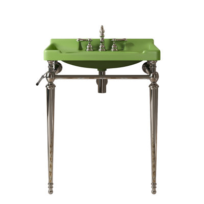 28" Bathroom Sink With Ceramic Rectangular Vanity Basin, 3 Standard Faucet Holes, Stainless Steel Legs And Towel Hook, Shine, High-performance Easy Maintenance Console Featuring Pre-drilled Openings,