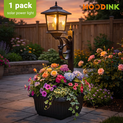 Solar Lamp Post Light with Planter