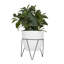 Eucalyptus vert artificiel d'intérieur avec feuilles réalistes, support en métal et pot blanc