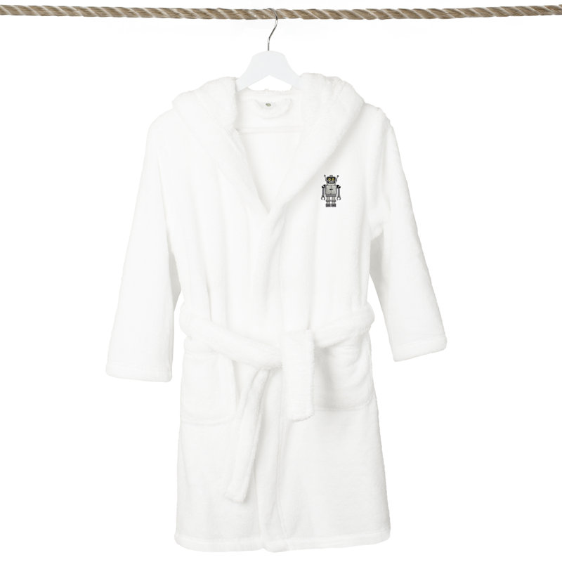 Peignoir 100% polyester Linum Kids, S, Blanc