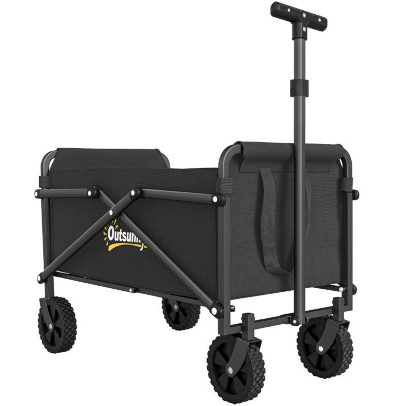 Heavy-Duty Folding Wagon Cart with Adjustable Handle, Carry Bag & Wheels (60kg Capacity, 62L)