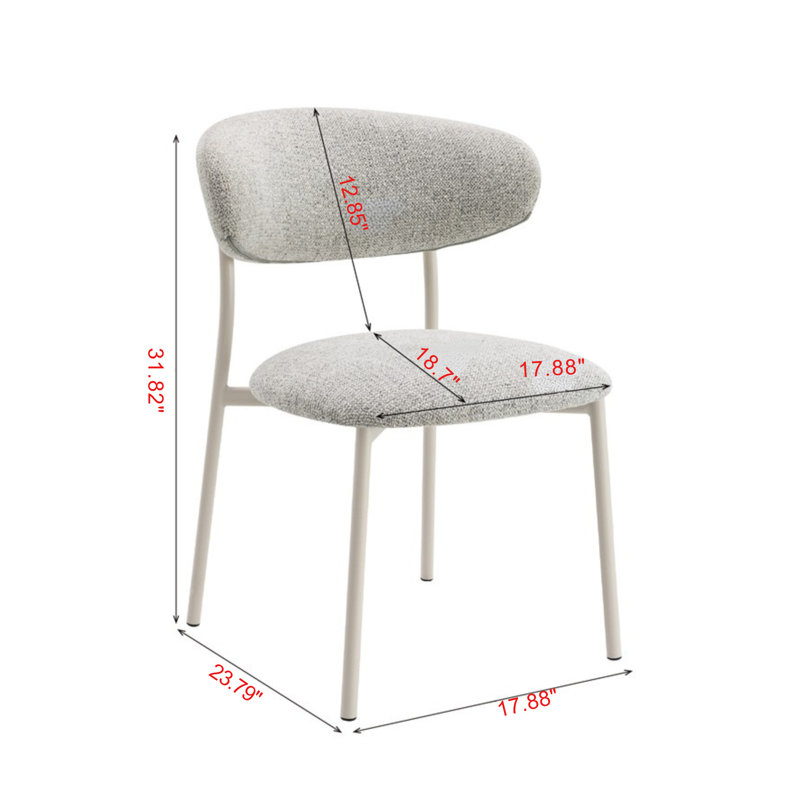 Moss Light Gray Boucle Side Chair (Set-2)