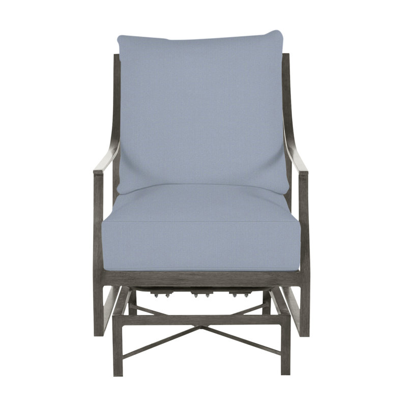 Méridienne en aluminium Monaco - Gris ardoise, Sans bourrure + bourre standard, Sunbrella® ‑ Arbor Chambray colombe