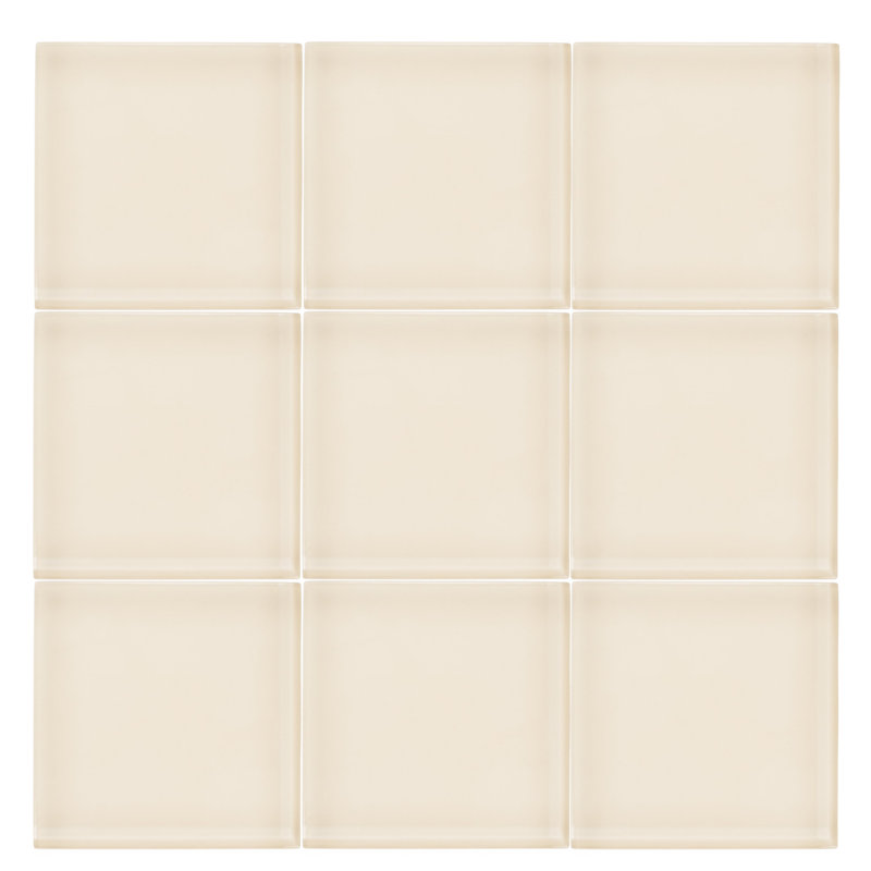 4" x 4" Glass Tile, Cream