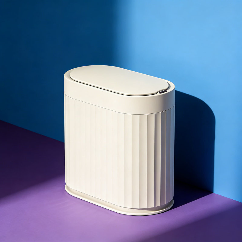 Poubelle à capteur avec couvercle activé par le mouvement, conception imperméable et contrôle des odeurs - Poubelle mince et automatique pour la salle de bain, le bureau et la chambre à coucher