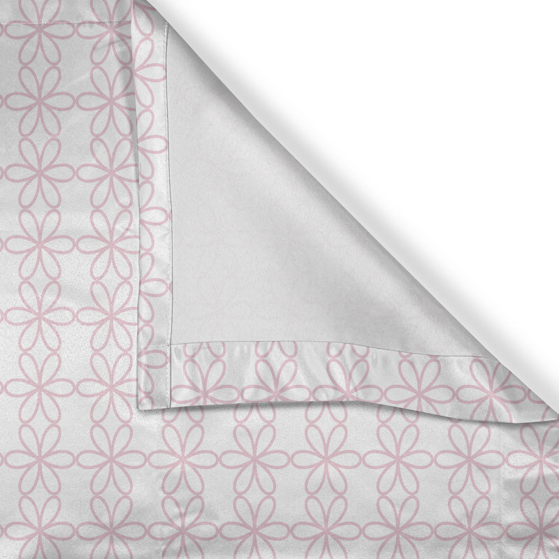 Rideau à œillets 2 panneaux Red Barrel Studio®, 50 po x 84 po, rose pâle et blanc, L 50 po x L 84 po