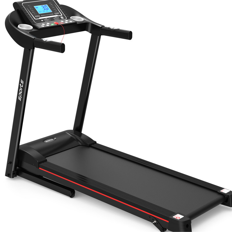 Machine de course pliable - Moteur de pointe de 2,5 ch, écran de 5 po, capacité de 250 lb, affichage inclinable sur tapis roulant de gymnastique à domicile, pliable, musique, poids maximal