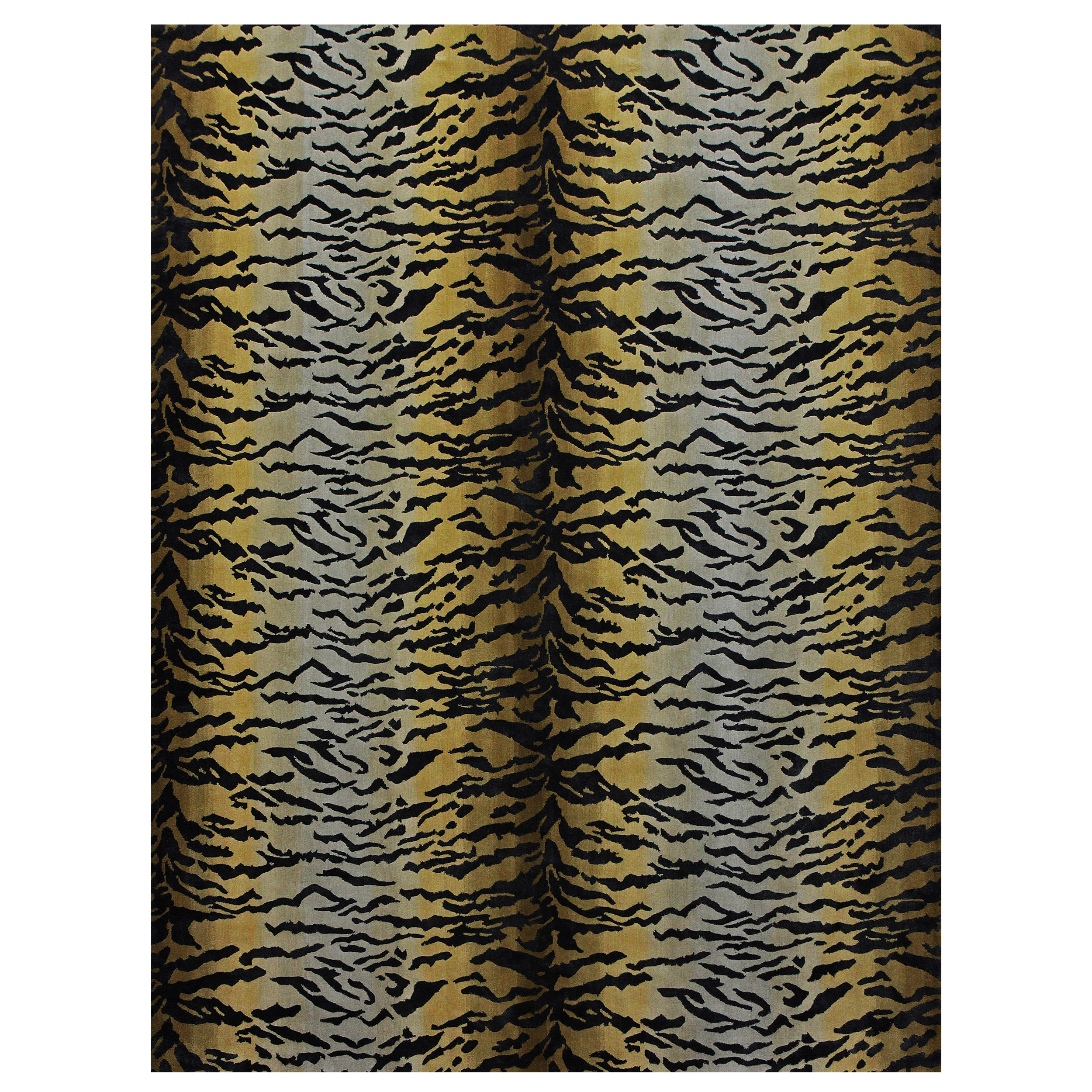 Bokara Rug Co., Inc. Rectangle Animal Print Hand-Knotted Wool/Silk Area ...