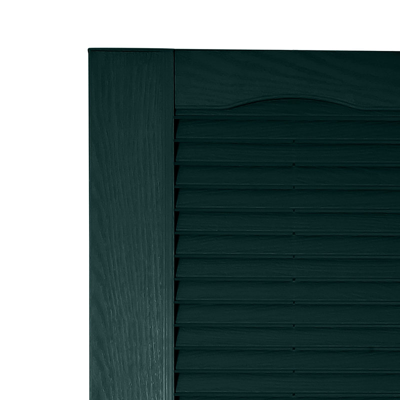 Volet à persiennes sur mesure avec dessus cathédrale, 17.75", Vert ébène, 69"