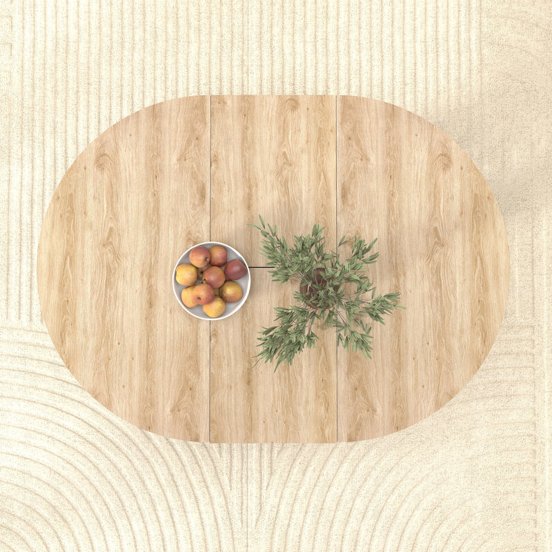 Dining Table For Farmhouse Kitchen 59X43 Inch Expandable Oval Table Top With Removable Leaf Trestle X Shaped Base