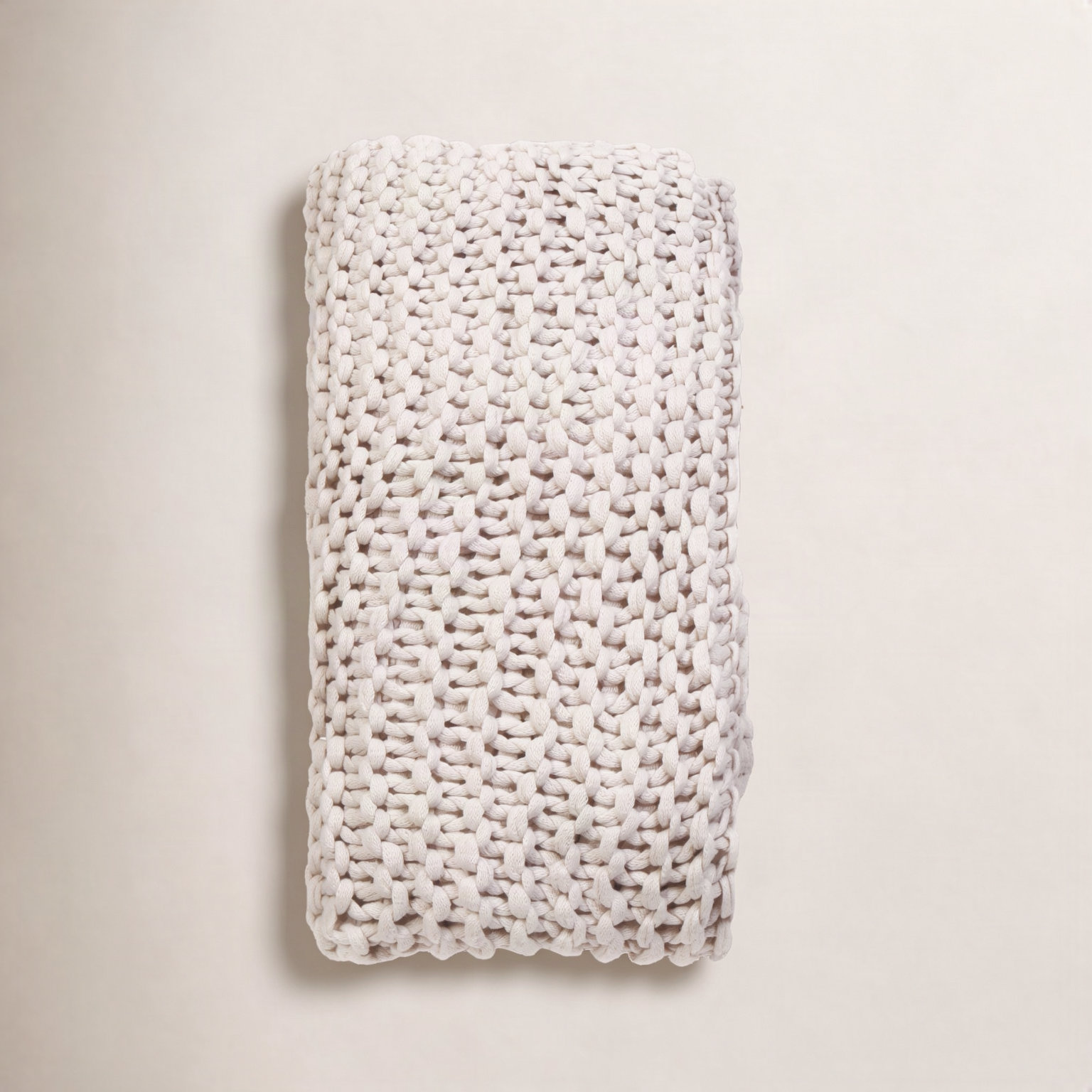 Finn Chunky Knit Throw Blanket, Taupe