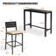 Ensemble de salle à manger pour 2 personnes en métal avec table de bar rectangulaire, coussins inclus-1442669611-1442669631