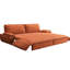 Lit convertible Queen en velours côtelé orange, 73,2 po de hauteur, avec renforts doubles, tissu doux