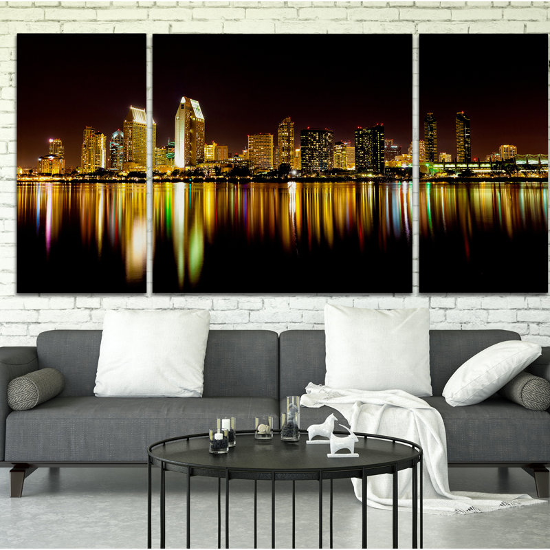 Photo multi-parties sur toile, "san diego horizon premium", H 24 po x l 48 po x P 1,5 po