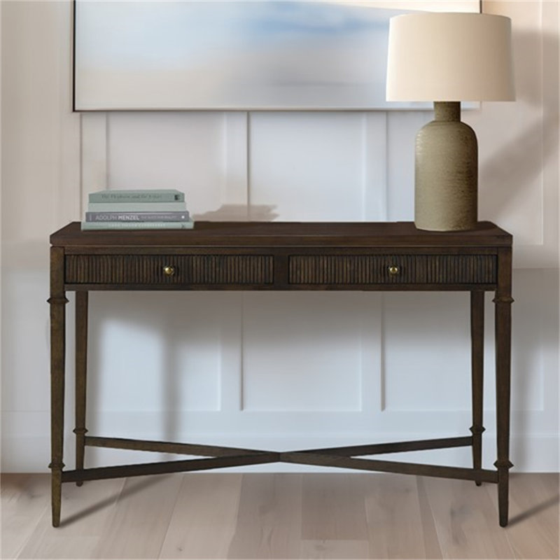 Fluted 2-Drawer Storage Console Table